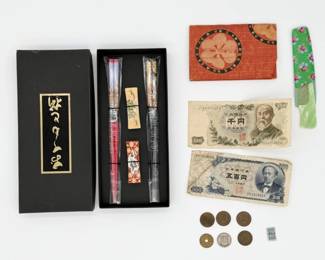 42 JapaneseSouvenirCollectionChopsticksCombPouchOutofPrintYen