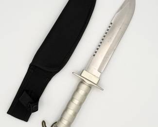 135 HeavyMetalHandleKnifew8BladeandNylonSheath