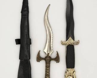 116 Setof2FantasyKnivesDragonEmblems