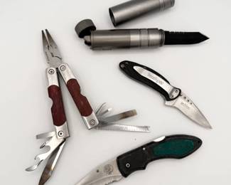 40 PocketKnifeCollectionwMultiToolSurvivalKnife4KnivesTotal