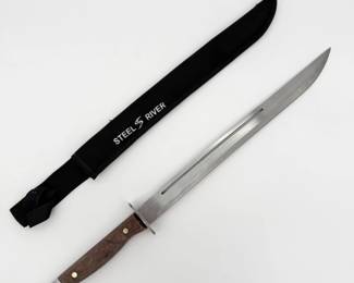 41 SteelRiverKnifeandSheathBladeover12Long