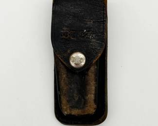 76 VintageBuckLeatherKnifeBeltLoopPouch