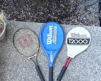 96 Setof3TennisRackets2CoversWilsonRegentJrRacket