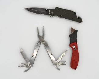 49 PocketKnifeCollectionwBoxCutterMultiTool3KnivesTotal