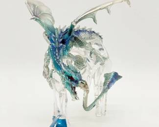 10 GlassandMetalBlueDragonFigure95HeightHeavy