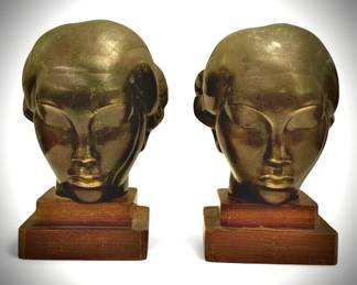 Famous Bronze Bust pair, Boris Lovet-Lorski.  Likely 1930's. 
