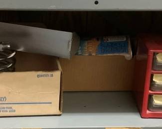 1223 - Shelf Lot w/ Small Parts Organizer & Tools