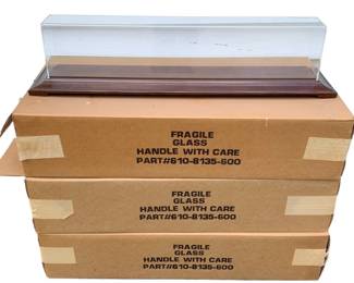 486 - 6pc. Lot Display Cases 8"x34"x13.25" (Description): 6pc. Lot Display Cases. Measurements: 8"x34"x13.25".