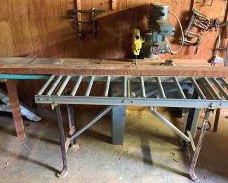 1345 - Delta/Rockwell Saw & Rollers - 58 x 95 x 53 (Description): Used as is electric/electronic/mechanical item. No guarantee all components, untested.