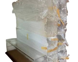 447 - Group Lot of Plexiglass Cases & Train Display (Description): Group lot of plexiglass cases and one train display case. Measurements: 6 inches x 34.25 inches x 4.5 inches.