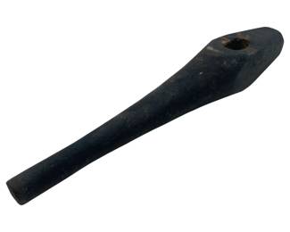 468 - Vintage Axe Head 2"x13" (Description): Vintage axe head with a dark patina consistent with age. The head features a hole for handle attachment. Measures 2 inches by 13 inches.