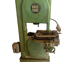 1265 - Vintage Boice Crane Industrial Band Saw (Description): 14" Model Cast Iron Floor Model 67 x 36 x 32 Used as is electric/electronic/mechanical item. No guarantee all components, untested.