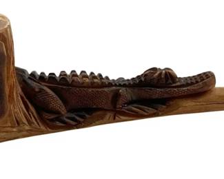 200 - Hand Crafted Alligator Pipe 10" (Description): Hand Crafted Alligator Pipe.