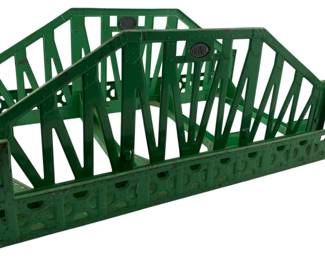 221 - Lionel Prewar Standard Gauge Girder Bridge (Description): Vintage Lionel prewar standard gauge steel girder bridge. Measures 7 inches by 9 inches by 19 inches.