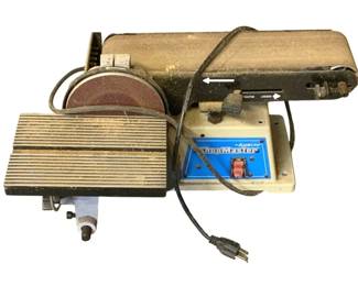 1312 - Delta Shopmaster Belt & Disc Sander (Description): 12 x 23 x 14 Used as is electric/electronic/mechanical item. No guarantee all components, untested.
