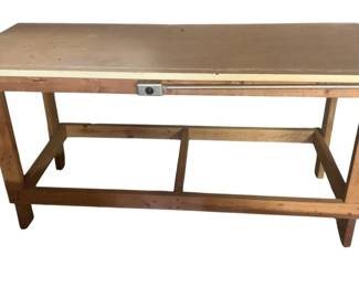 1342 - Wood Work Table - 37.5 x 76 x 30