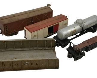 514 - Lot O Scale Trains (Description): A lot of O scale trains. This collection includes various rolling stock pieces suitable for O scale model railroad layouts.