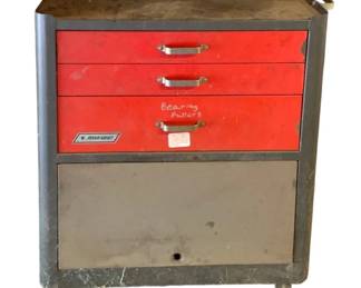 1283 - Powerkraft Rolling Toolbox w/ Contents (Description): 32 x 29 x 17