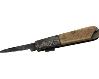 633 - Barlow Bowie Germany Knife w/ Sheath (Description): Barlow Bowie Germany knife with sheath. The knife measures 3 1/4 inches by 3/4 inches.