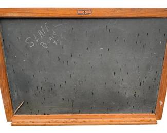 451 - Natural Slate Blackboard 23"x33" (Description): Natural slate blackboard with wooden frame. Measures 23 inches by 33 inches.