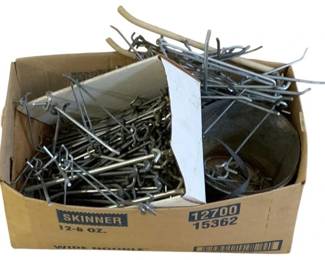 1022 - Box Lot Metal Hangers / Hooks (Description): A box lot containing an assortment of metal hangers and hooks.