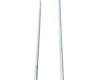 442 - 2 Loading Bars 83.5" (Description): Two loading bars measuring 83.5 inches in length. These galvanized metal cargo bars feature adjustable ends with rubber grip pads for securing loads.