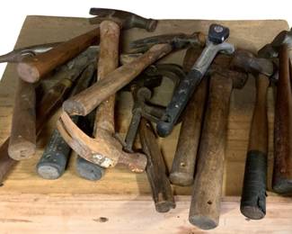 1277 - Lot of Assorted Vintage Steel Hammers, Ball Peen (Description): & Claw Styles