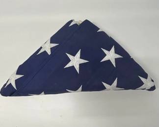 Lot #19 American Flag 50-Star Embroidered Stars Nylon Funeral Memorial Folded 3x5