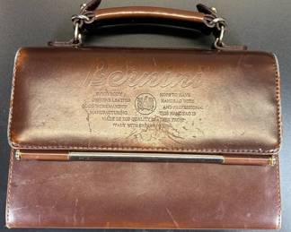 Lot #31 Bernini Italian Genuine Leather Brown Top Handle Structured Satchel Handbag