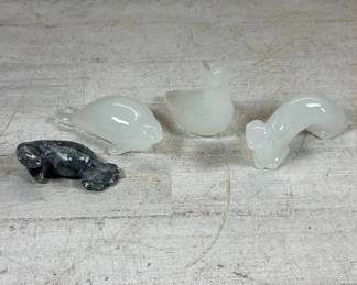 Lot #119 Madeland Oaxaca Stone Animal Figurines Onyx Rabbit Bird Squirrel