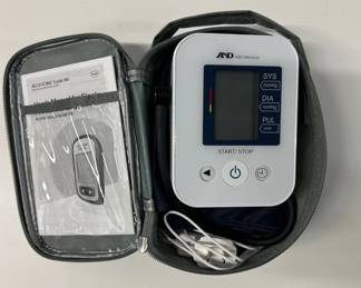 Lot #106 A&D Medical Upper Arm Blood Pressure Monitor Digital BP Cuff w Case & Accu-Chek