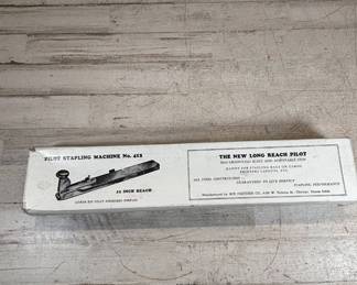 Lot #134 Vintage Ace Fastener Pilot Stapling Machine No.412 Long Reach 12 Inch Steel