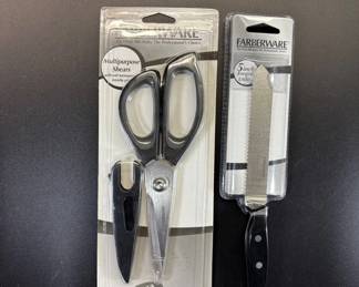 Lot #26 Farberware Multipurpose Kitchen Shears FWSH142P & 5-Inch Forged Utility Knife NIP