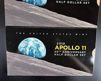 Lot #41 2019 US Mint Apollo 11 50th Anniversary Half Dollar Set Proof Kennedy Lot x3