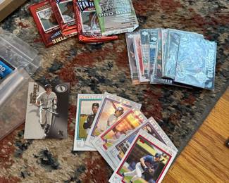 There are bowls full of baseball cards