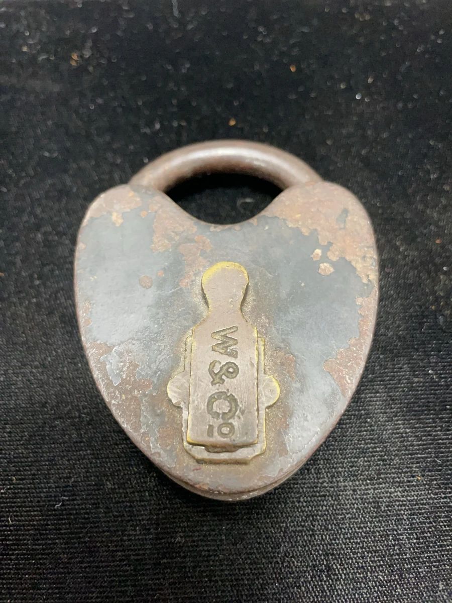 WCo heart shaped railroad lock