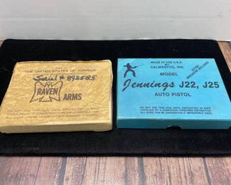 2 empty Jenningsraven arms pistol boxes