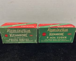 2 empty Remington 9mm38 special boxes