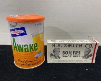 Awake OJ can sealed HB Smith cough drops
