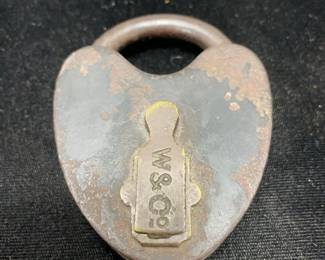 WCo heart shaped railroad lock