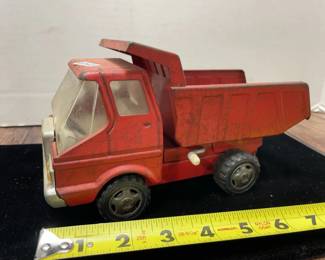Red Japanese metal toy truck