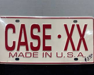 Case XX license plate USA red tan