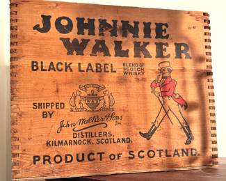 Johnnie Walker Black Label Wooden Whisky Shipping Crate