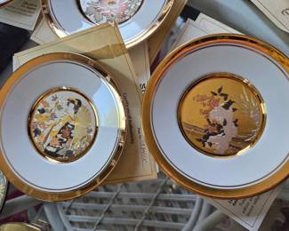 'Art Of Chokin' Japanese Collector Plates 24k Gold