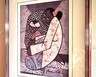 Kwan Chin Woman with Bowl Batik Painting