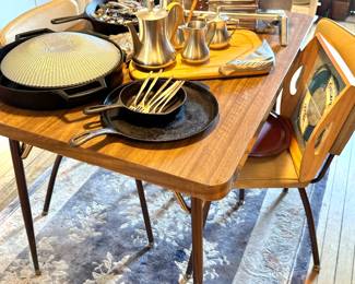Formica Dinette Table with Chrome-Tipped Tapered Legs