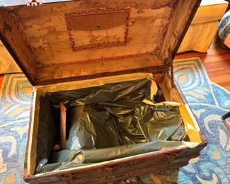 19th Century Dome-Top Steamer Trunk with Original Iron Hardware