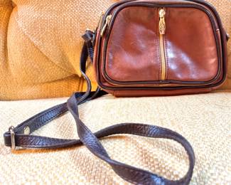 Valentina Italian Leather Camera Crossbody Bag