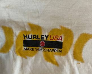 Vintage Hurley USA Make Things Happen T-Shirt Made in USA White Graphic Surf Skate 