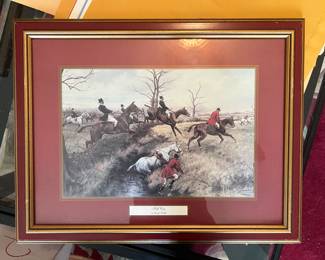 Framed George Wright "Full Cry" Print